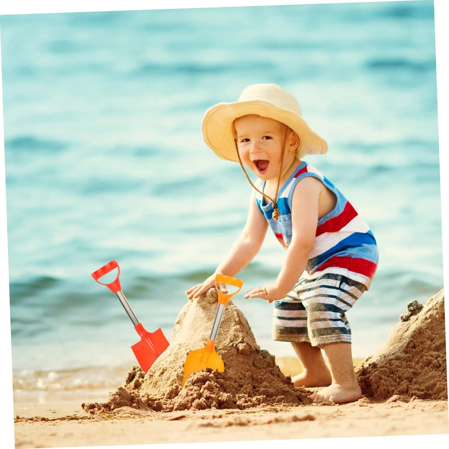 Outdoor reference Party Toys for Boys and Girls for Digging and Creative Play at Events STOBOK 8pcs Boy Girl Beach Sand Shovels 