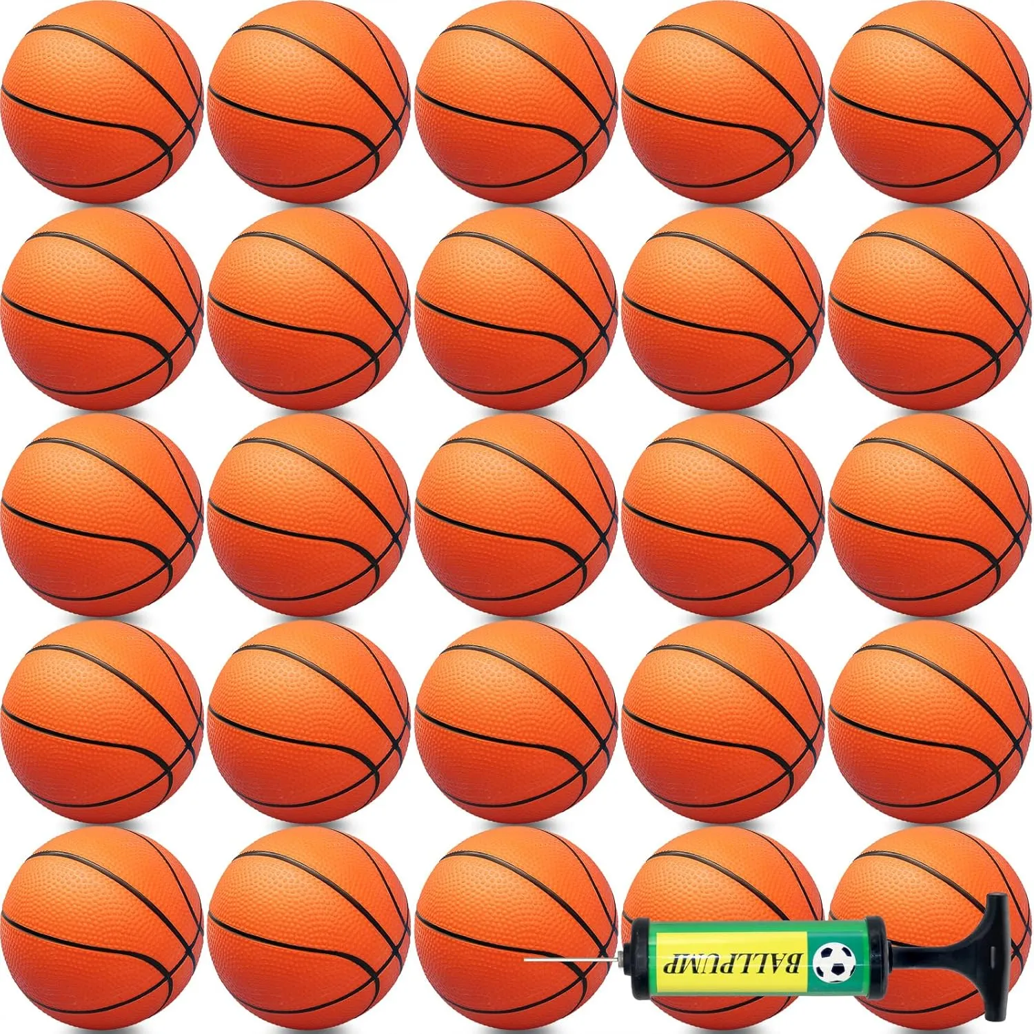 Over The Door Hoop Games, PVC Indoor Outdoor Play, Pool Beach Basketball, Party Favors, anxious prompt sponge Adults Kids 40Pcs Mini Basketball Set, 6" Inch Small Basketballs with Pump for 