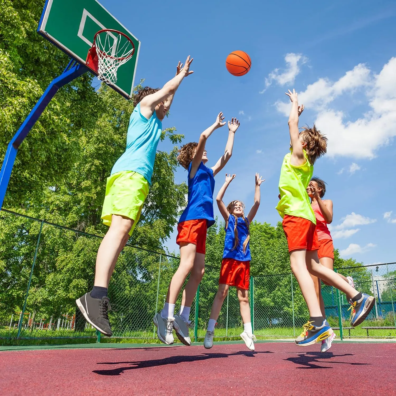Over The Door Hoop Games, PVC Indoor Outdoor Play, Pool Beach Basketball, Party Favors, anxious prompt sponge Adults Kids 40Pcs Mini Basketball Set, 6" Inch Small Basketballs with Pump for 