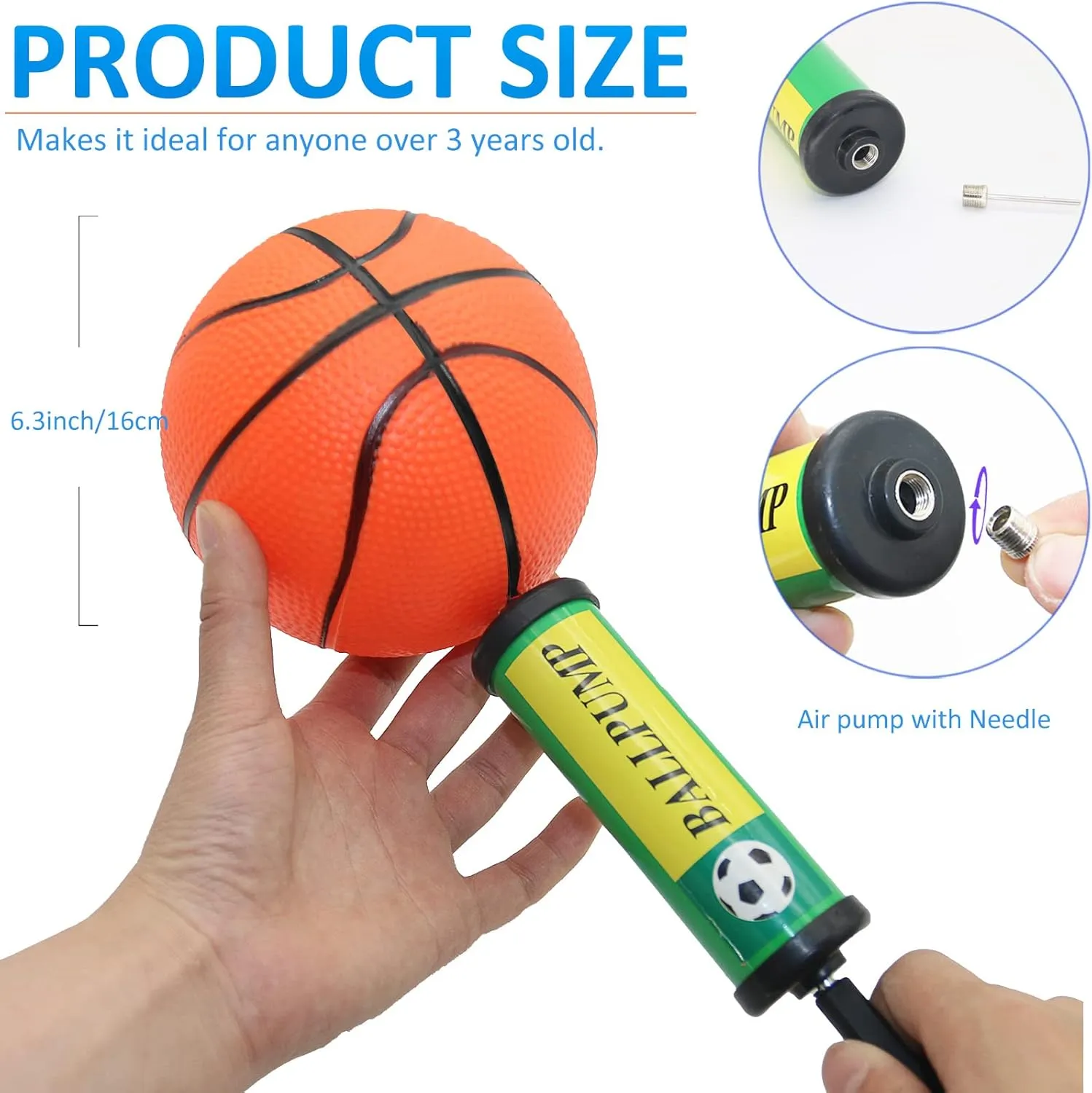 Over The Door Hoop Games, PVC Indoor Outdoor Play, Pool Beach Basketball, Party Favors, anxious prompt sponge Adults Kids 40Pcs Mini Basketball Set, 6" Inch Small Basketballs with Pump for 