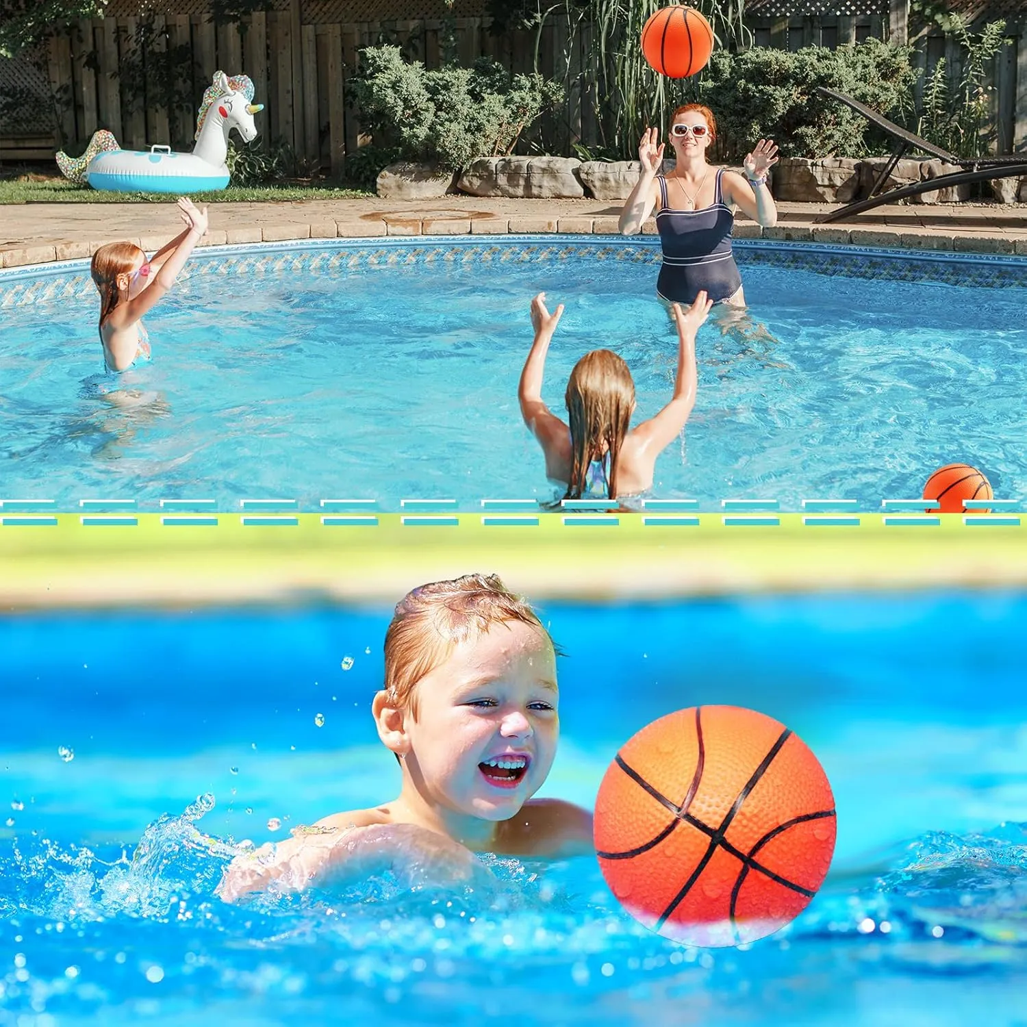 Over The Door Hoop Games, PVC Indoor Outdoor Play, Pool Beach Basketball, Party Favors, anxious prompt sponge Adults Kids 40Pcs Mini Basketball Set, 6" Inch Small Basketballs with Pump for 