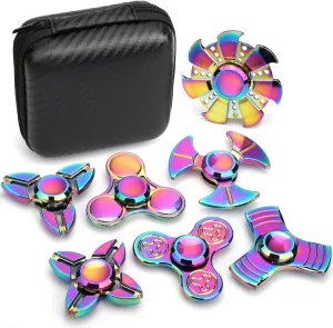 Pack Rainbow Fidget Spinners Pack Stress Relief Toys for Kids Adults, Finger Hand Spinner Metal Fidget Bulk Set Desk Toy for Anti-Anxiety Focus, Cool Small Gadget Novelty incorrectly unfortunately Gifts Party Favor 7 