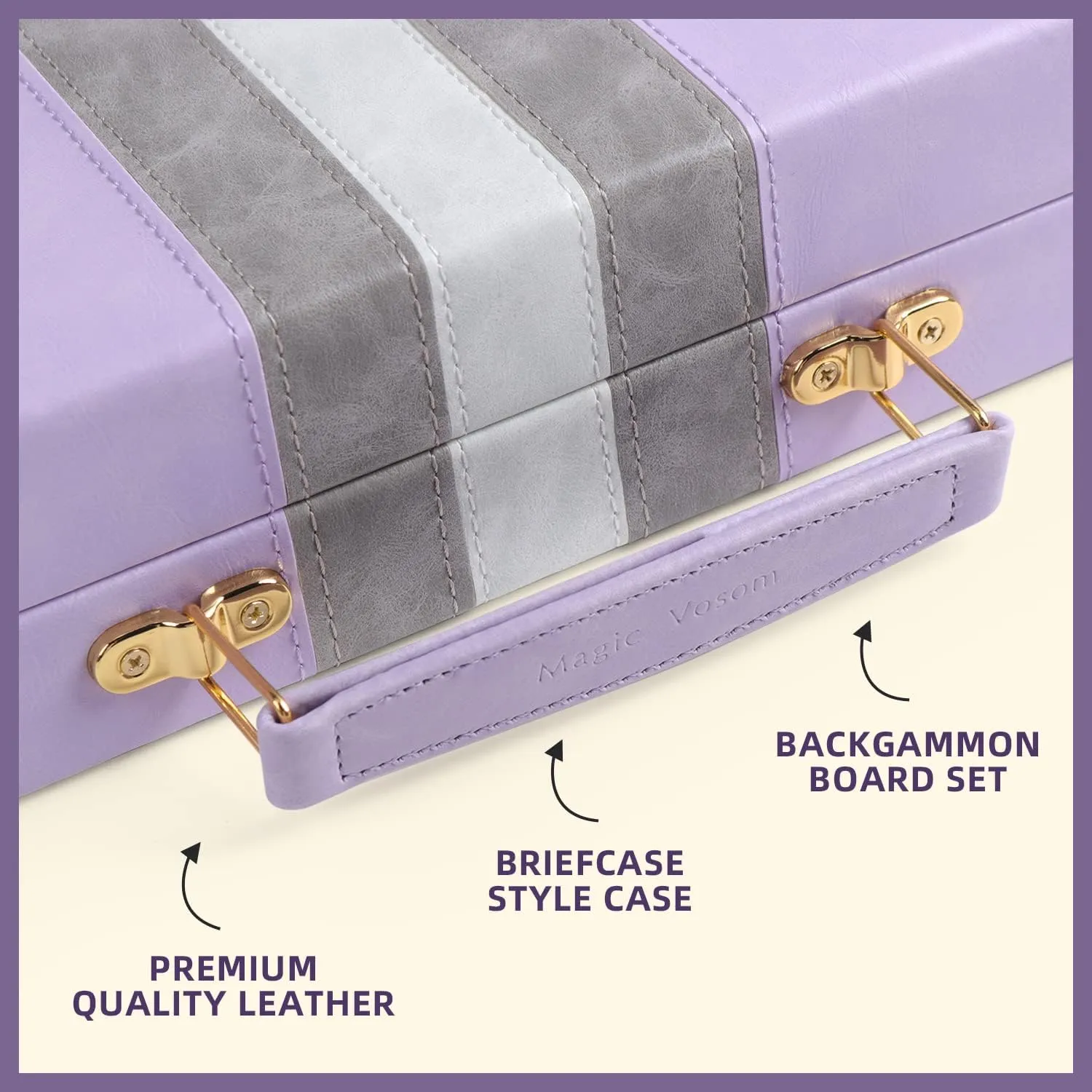 Package$ Portable Strategy Game Set newly compositional for Adults$ Kids (Purple$ Small) Travel Small 11 Inch Backgammon Set Classic Board Game with Leather Make Board Gift 