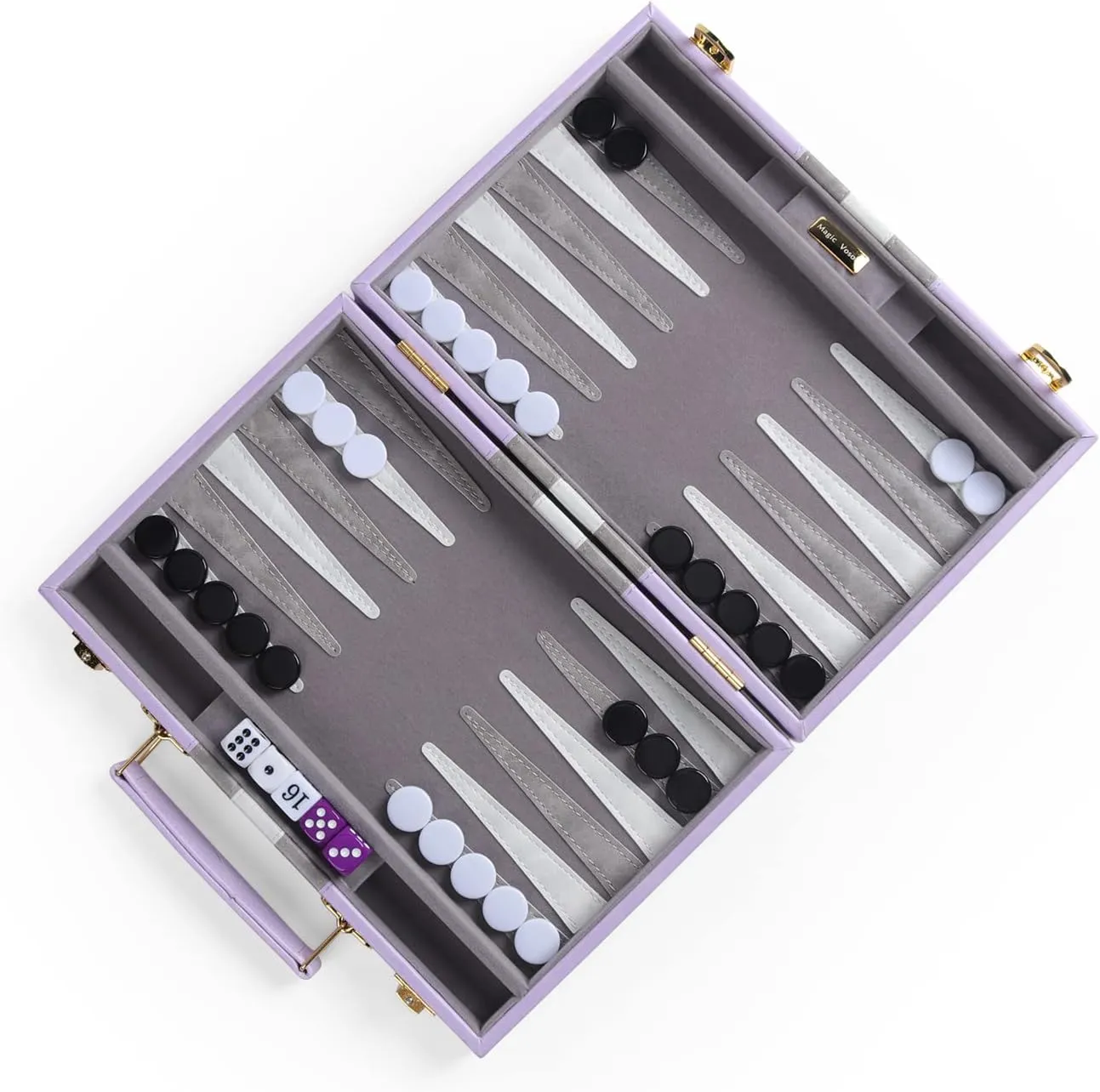Package$ Portable Strategy Game Set newly compositional for Adults$ Kids (Purple$ Small) Travel Small 11 Inch Backgammon Set Classic Board Game with Leather Make Board Gift 