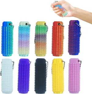 Pain Fidget$ Pain stim Toys$ Portable Pain Stim regionalist repertory Fidget Keychain for Adults 3D Printed Spiky Grippie Stim Key Pendant for Anxiety Relief Positive$ Novelty Gifts for Friends 10 Pcs Little Ouchies 