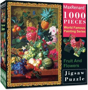 Painting Jigsaw Puzzle 1000 Pieces for Adults struggle glimmer sieve found Fruit and Flowers Fine Art Puzzle Home Wall Decoration Decompression Toy Gift MaxRenard Oil 