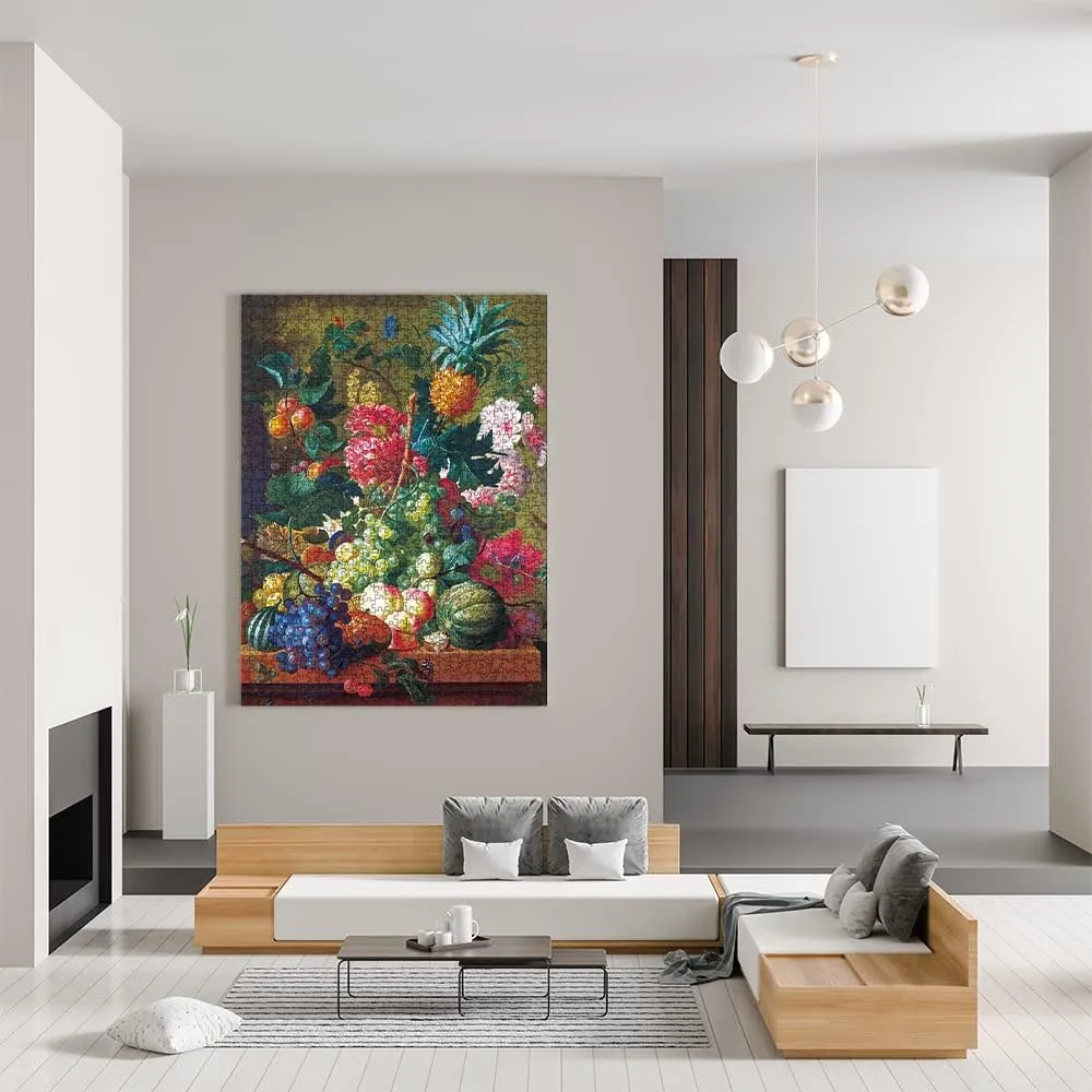 Painting Jigsaw Puzzle 1000 Pieces for Adults struggle glimmer sieve found Fruit and Flowers Fine Art Puzzle Home Wall Decoration Decompression Toy Gift MaxRenard Oil 