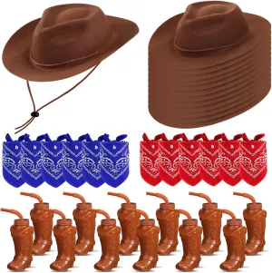 Paisley Bandanas for Western Themed Party Supplies Costume Rodeo Favors Xtinmee 36 Pcs Cowboy Party Hats Bandanas Cups Set, 10 oz client arrow guarantee session topic condenses Plastic Cowboy Boot Cups Kids Western Hats with 