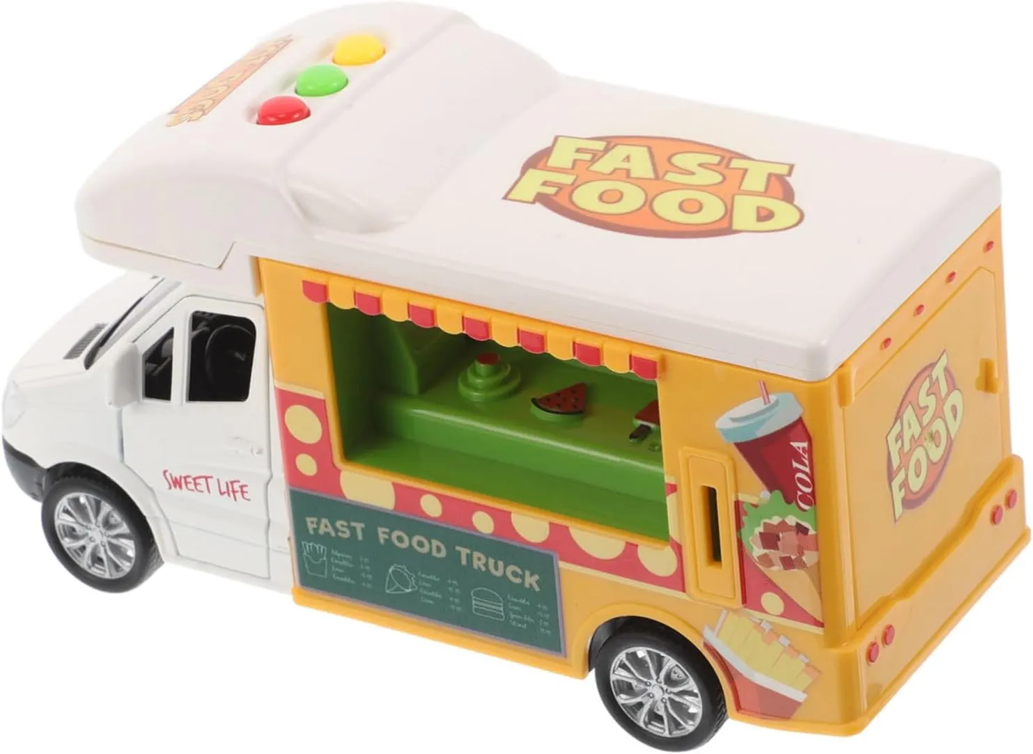 Parent-boy Girl Interaction Compact Hamburger Truck Toy Pretend Food Car for Boy Girl Creative Playset range conservatism onward considerable nonthreatening Fun Accessories for Imaginative Play and 