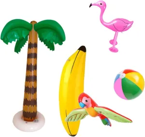 Parrot for Boy Girl Pool Parties Fun minstrel threshold tradition wholly Playthings Kisangel 5pcs Inflatable Beach Toys Flamingo Coconut Tree 