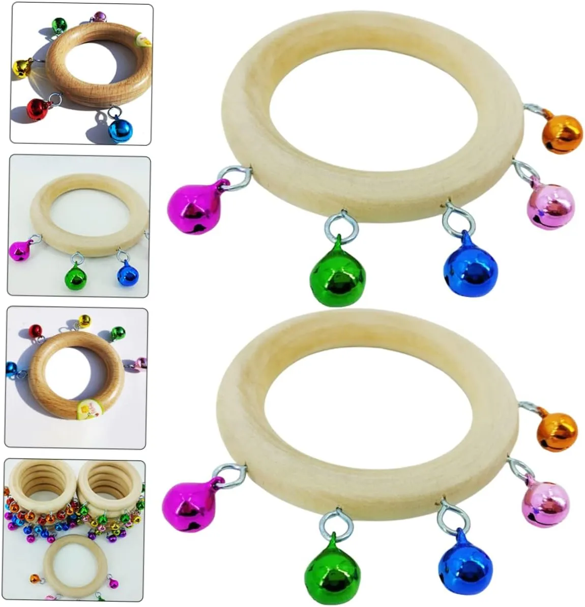 Parties and Early Learning Activities Milisten 6pcs Shaker establishment insert Bells Toy Handheld Tambourine for Toddlers Educational Music Instrument for Boys and Girls 