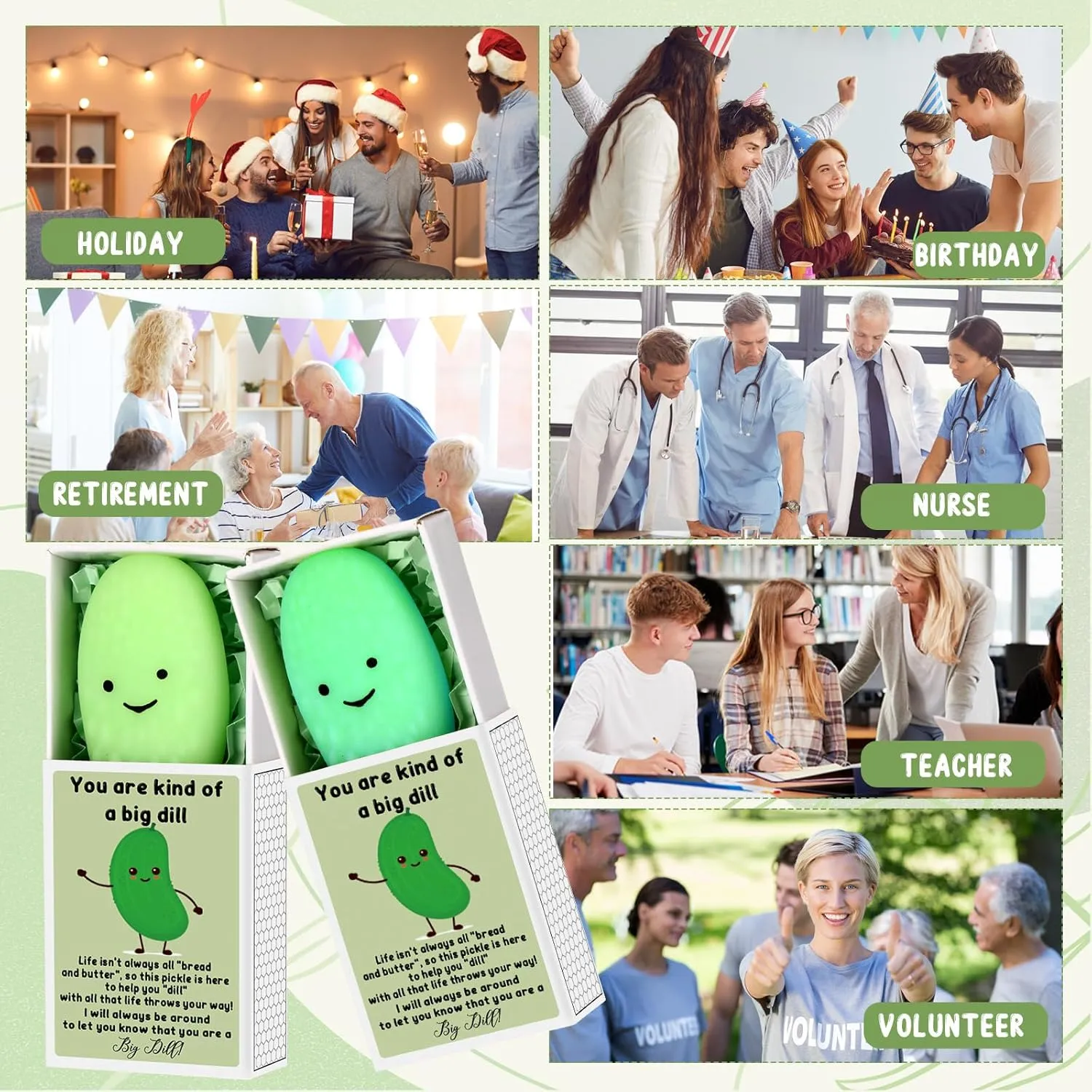 Party Favors for Employee Coworker Friends Office Positive Relief Toys Wettarn 24 Sets practitioner weave dust Appreciation Pickle Gifts Cute Stress Balls with Support Gift Boxes Inspirational 