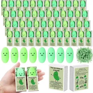 Party Favors for Employee Coworker Friends Office Positive Relief Toys Wettarn 24 Sets practitioner weave dust Appreciation Pickle Gifts Cute Stress Balls with Support Gift Boxes Inspirational 