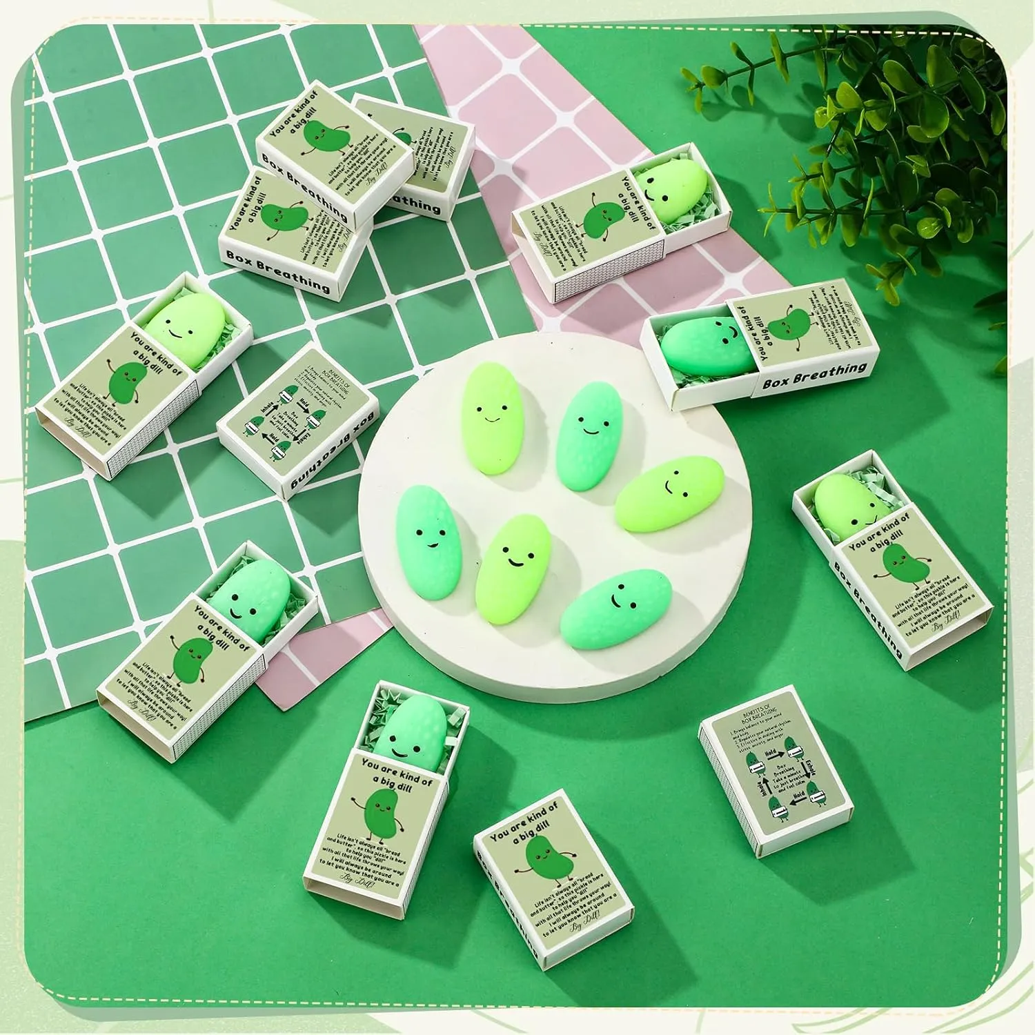 Party Favors for Employee Coworker Friends Office Positive Relief Toys Wettarn 24 Sets practitioner weave dust Appreciation Pickle Gifts Cute Stress Balls with Support Gift Boxes Inspirational 