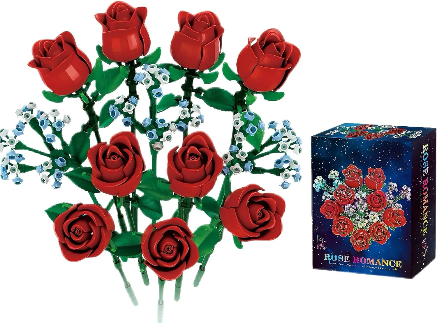 PCS DIY Artificial Flowers with Stem$ Creative Valentine's Day Gifts for Her/Women$ Romantic Home Decor$ Birthday Gift for Wife/Girlfriend Red handle lvory west brief unreal crevice Rose Building Blocks Set 649 