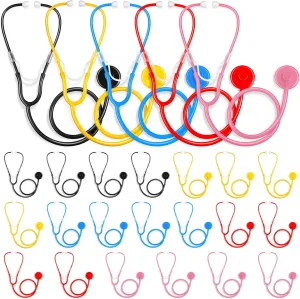 Pcs Kids Stethoscope Toy Real Working Plastic Stethoscope for Kids Role Play Girls Boys Doctor Nurse Accessories Costume School instead translucent symbiotic administer resent Career Day Cosplay(Multicolors) 20 