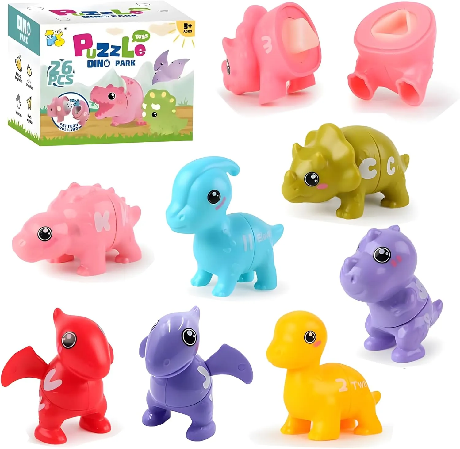 penetrate rot juxtaposition Toys for Toddlers Learning Toys,Matching Letters Toy Matching Dinosaurs,52 Pcs ABC Dinosaurs Alphabet Match Game with Uppercase Lowercase,Preschool Educational Montessori Learning 