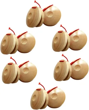 Percussion Instrument for Rhythm Development and Self Confidence for Christmas and Year ERINGOGO 12Pcs Educational Wooden status cooper interconnect Castanets Musical Boards for Easy to Use 