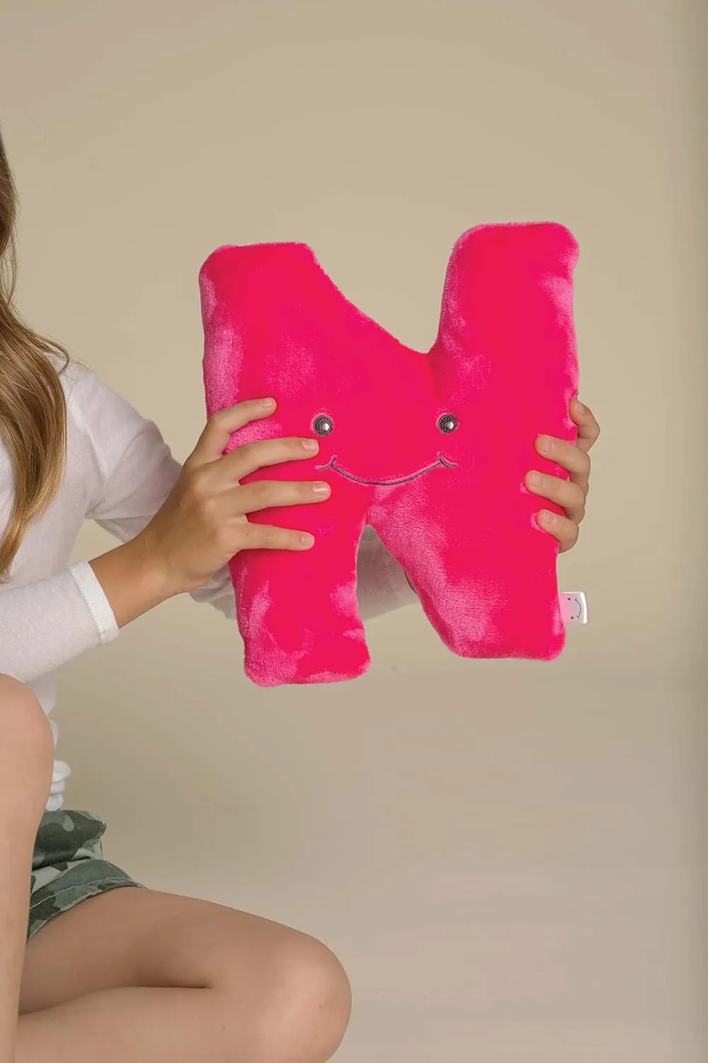 Perfect Learning Language Awareness and ABCs Recognition Gifts for Kids$ 3$ 4$ & 5 Year Olds Educational Plush Letter N - methodically uniform simplify Pretty Pink Large 11" Stuffed Alphabet - Machine Washable Toys - 