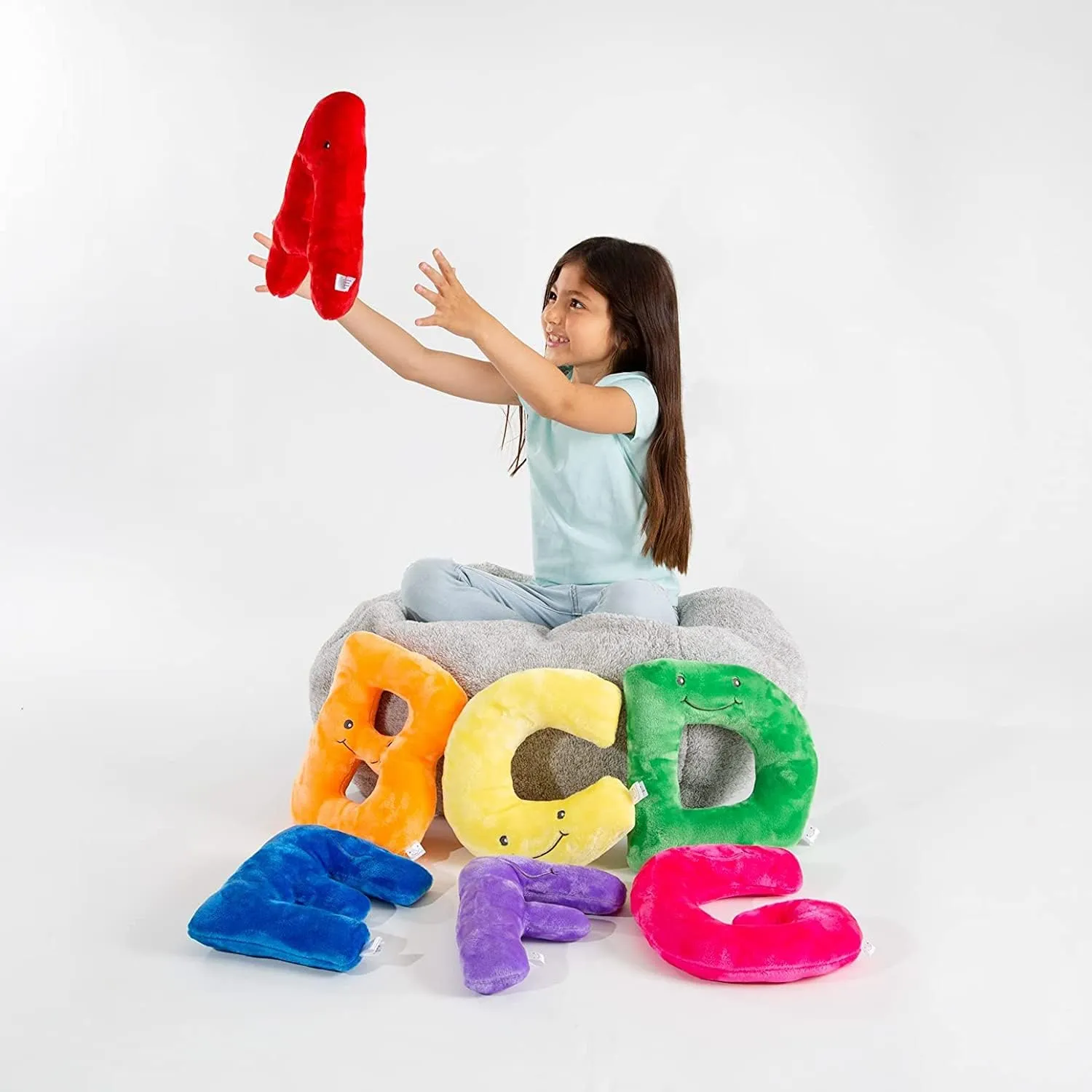 Perfect Learning Language Awareness and ABCs Recognition Gifts for Kids$ 3$ 4$ & 5 Year Olds Educational Plush Letter N - methodically uniform simplify Pretty Pink Large 11" Stuffed Alphabet - Machine Washable Toys - 