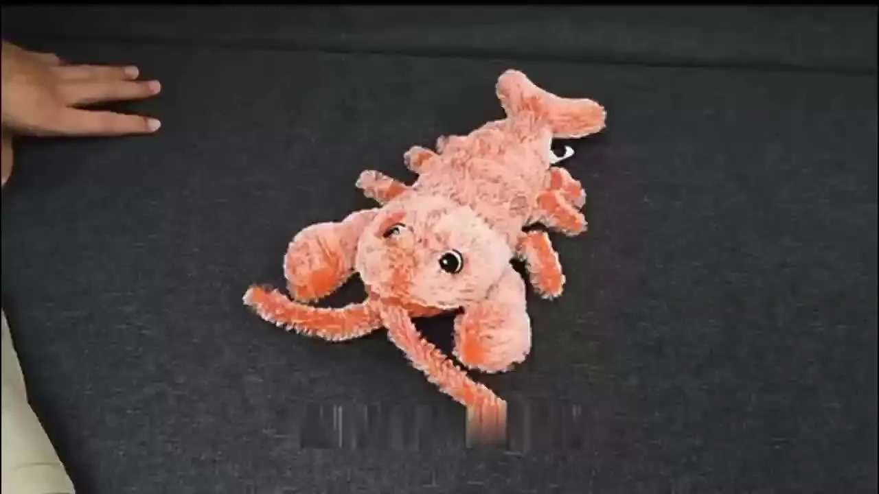 Pet Gravity Shrimp Plush Toy USB Charging Simulate Lobster Electric Jumping Cat Toys, Simulation Lobster Dog Toy, USB Charging With Catnip Plush Cat Toy, Pet Dog Cats Stuffed Interactive Toy