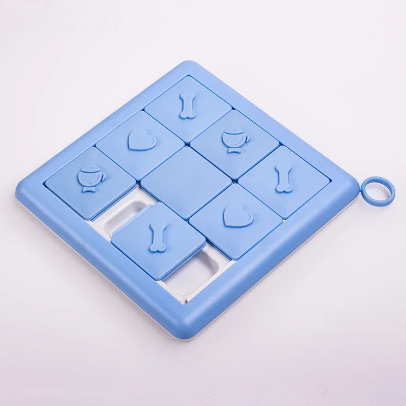 Pet Slow Feeder Bowl Treasure Hunt Training Toy - ABS Material, 25.5x3cm, Blue & Pink