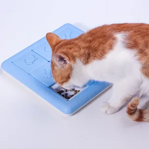 Pet Slow Feeder Bowl Treasure Hunt Training Toy - ABS Material, 25.5x3cm, Blue & Pink