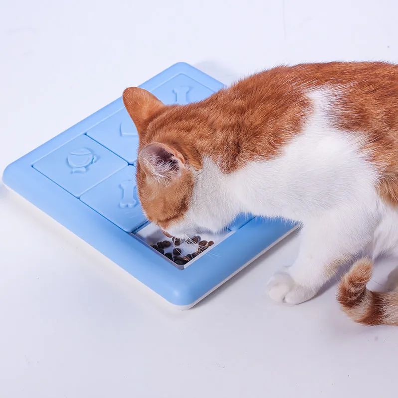 Pet Slow Feeder Bowl Treasure Hunt Training Toy - ABS Material, 25.5x3cm, Blue & Pink