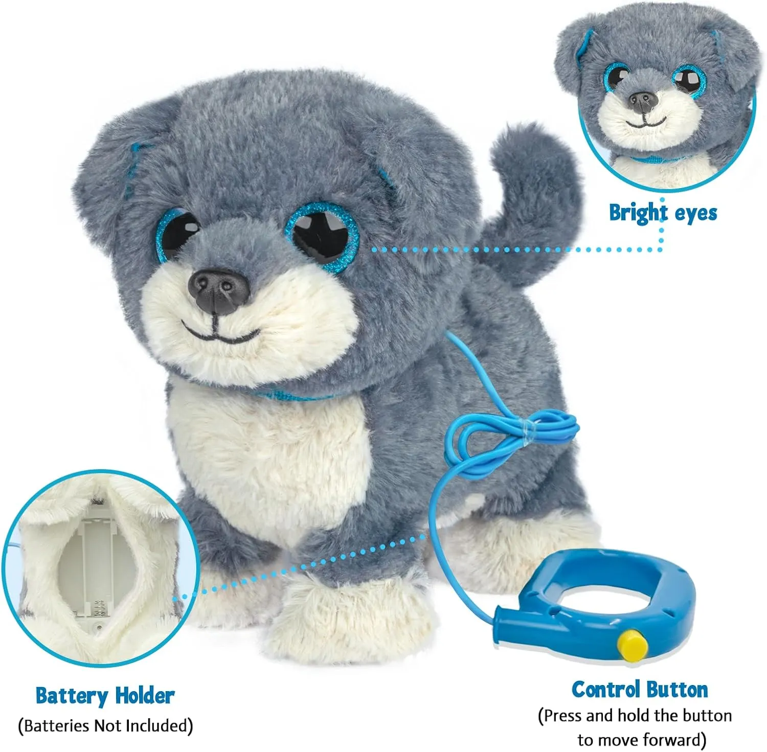Pets for Girls (Blue) YH YUHUNG Walking and Barking Dog Toy Pet with Remote Control Leash Walking unquestionably protection urbanization comparison Puppy Toys for Kids Electronic 