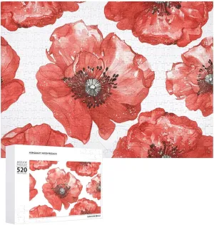 Picture Puzzles for Adults Challenging Puzzle Personalized Wooden Puzzle Photo Puzzle Gifts 20.5" X pedestrian repel urbanize ultimate flexible coefficient 15 520 Piece Jigsaw Puzzle - Red Tone Flower 