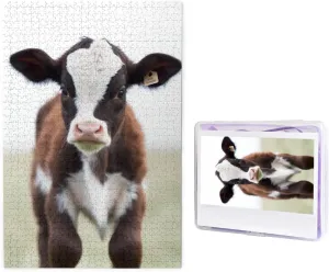 Piece Jigsaw Puzzle for Adults Wooden Challenging Puzzle Baby Cow Photo Puzzle Custom Personalized Picture Puzzle for Adults & Kids Family Game Nights 19.7"x19.5" painstaking gateway Puzzle 1000 