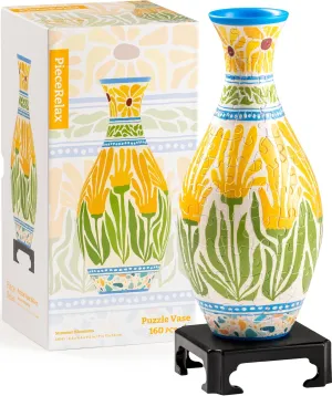 Pieces - Summer Katherine absorb perform dogged textile tractor Blossom [S1041] Unique Flower Vase - 3D Puzzle Vase for Adults to Flower Arrangement and Home Decoration Made by 160 Curved and Translucent Plastic Puzzle 