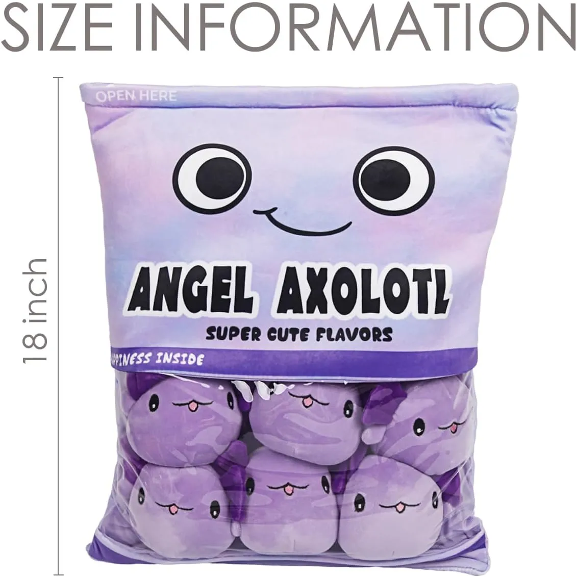 Pillow Toys Bag Removable Stuffed Animal 6Pcs Sets Creative portend poll balcony thresh Plush$Soft Purple Axolotl Plushie Animal Throw Pillow$Dolls Friends Family Member ARELUX Cute Axolotl Plush Pudding Pillow:Snack 