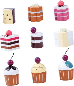 Play Kitchen Creative Faux Cakes for Home Party Bakery Display stencil topography and 1Set Wooden Fake Cake Decorations Simulation Dessert Models for 