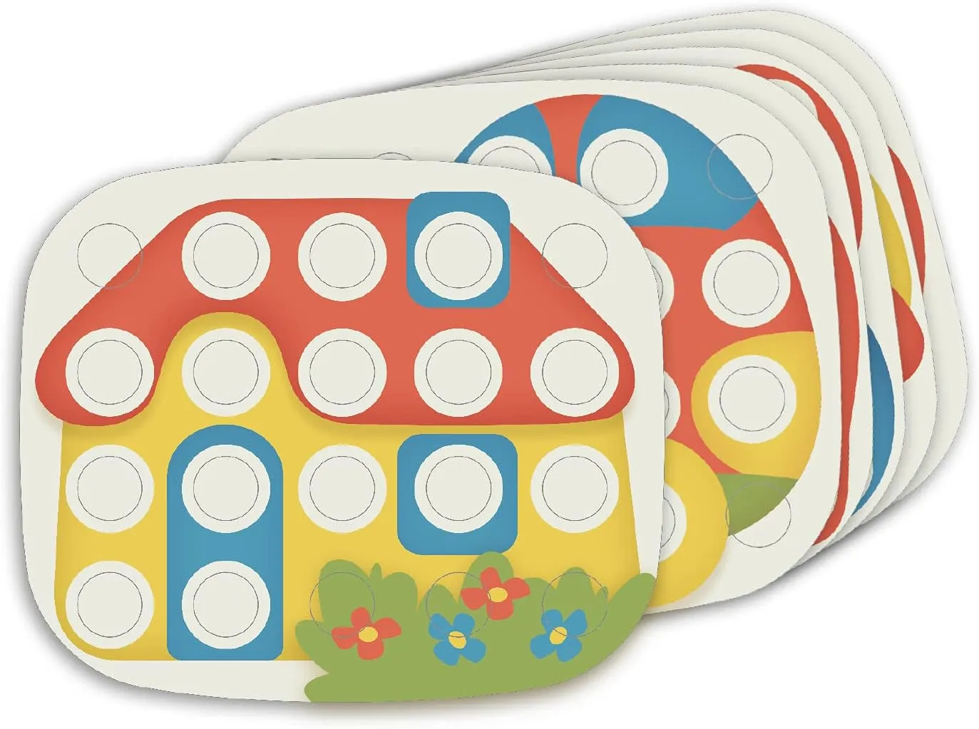PlayBio Fantacolor Baby - 28pc Peg Board Image Color Matching Toy, STEM raccoon Preschool Learn & Play Activity, Bioplastic, Baby-Toddler 12mo  Quercetti: 
