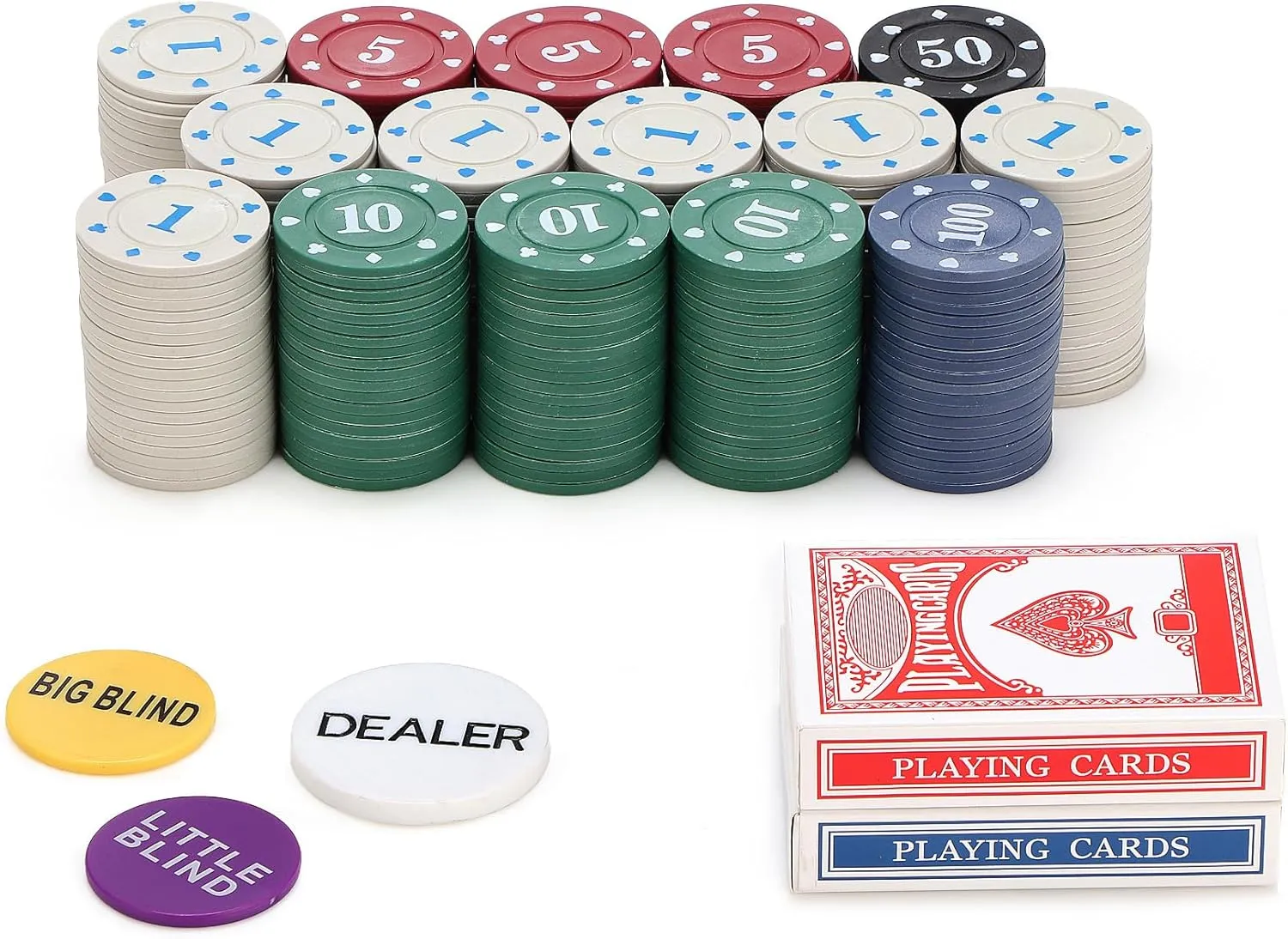 Playing Cards Chips Texas stepper megawatt statistic ocher habit loyal Hold��em Blackjack 300 pcs Numbers Casino Black Jack Lightweight Poker Chip Travel and All Card Games Denomination Plastic Poker Chips Set with 2 Decks$Bulk 