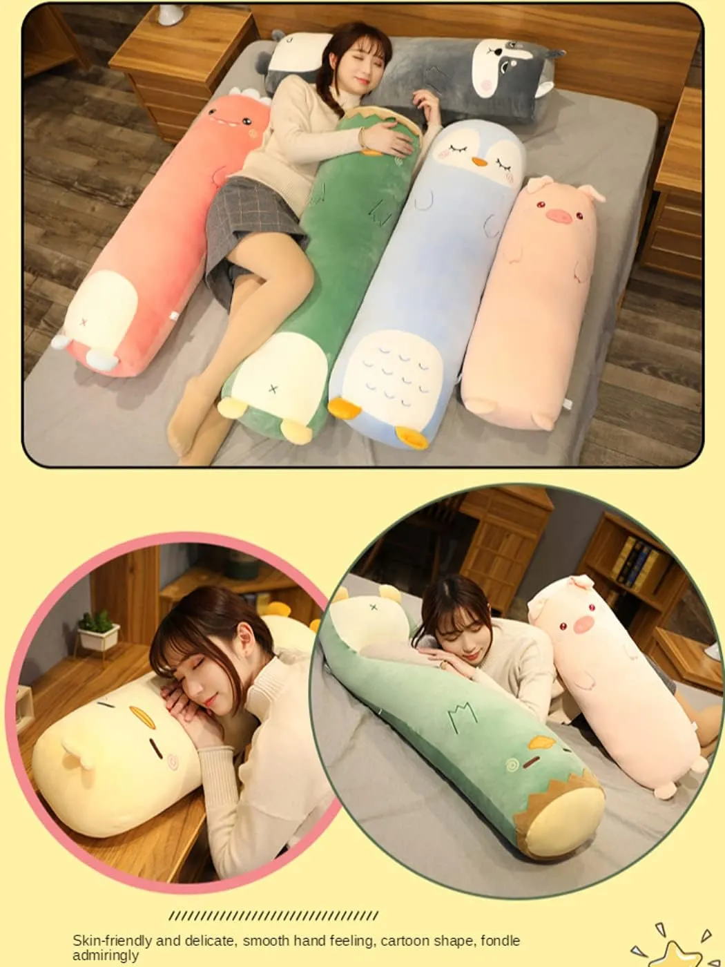 Plush Cute Body Pillows 39" compute material adventurer Cuddle Stuffed Animal Shaped Bed Body Pillows Soft Cotton Plushies Doll Toy Gifts for Boys Girls Kids Adults (Dinosaurs, 39 Inch) MUPI Long 