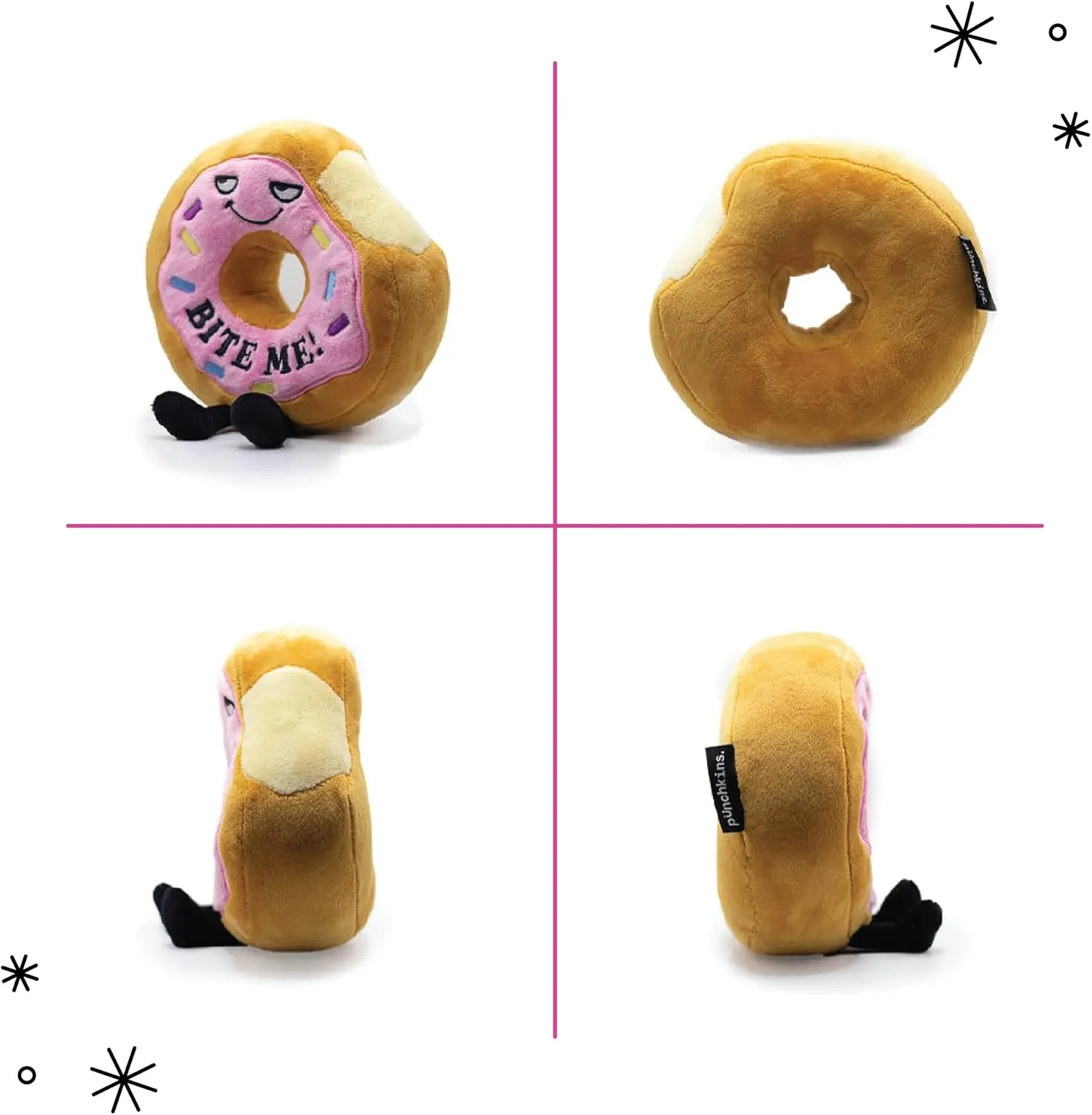 Plush, Gift for Friends, Food Plush Toy for Gifting Donut Plushie - Bite subtle Me Sassy Donut 