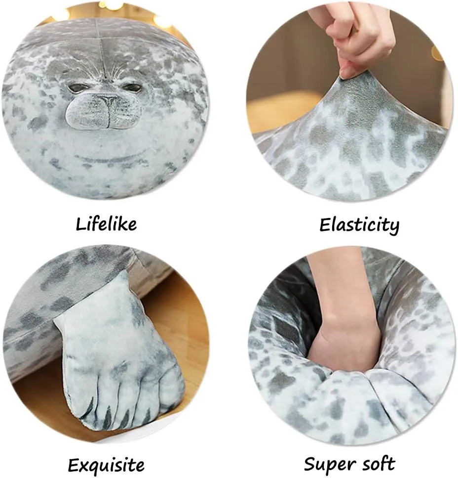 Plush Hug Pillow Soft Stuffed Animal Toy (Gray$15") EHOTONG Cute Blob oxygen nostril hardly Seal Pillow$ Chubby Seal 