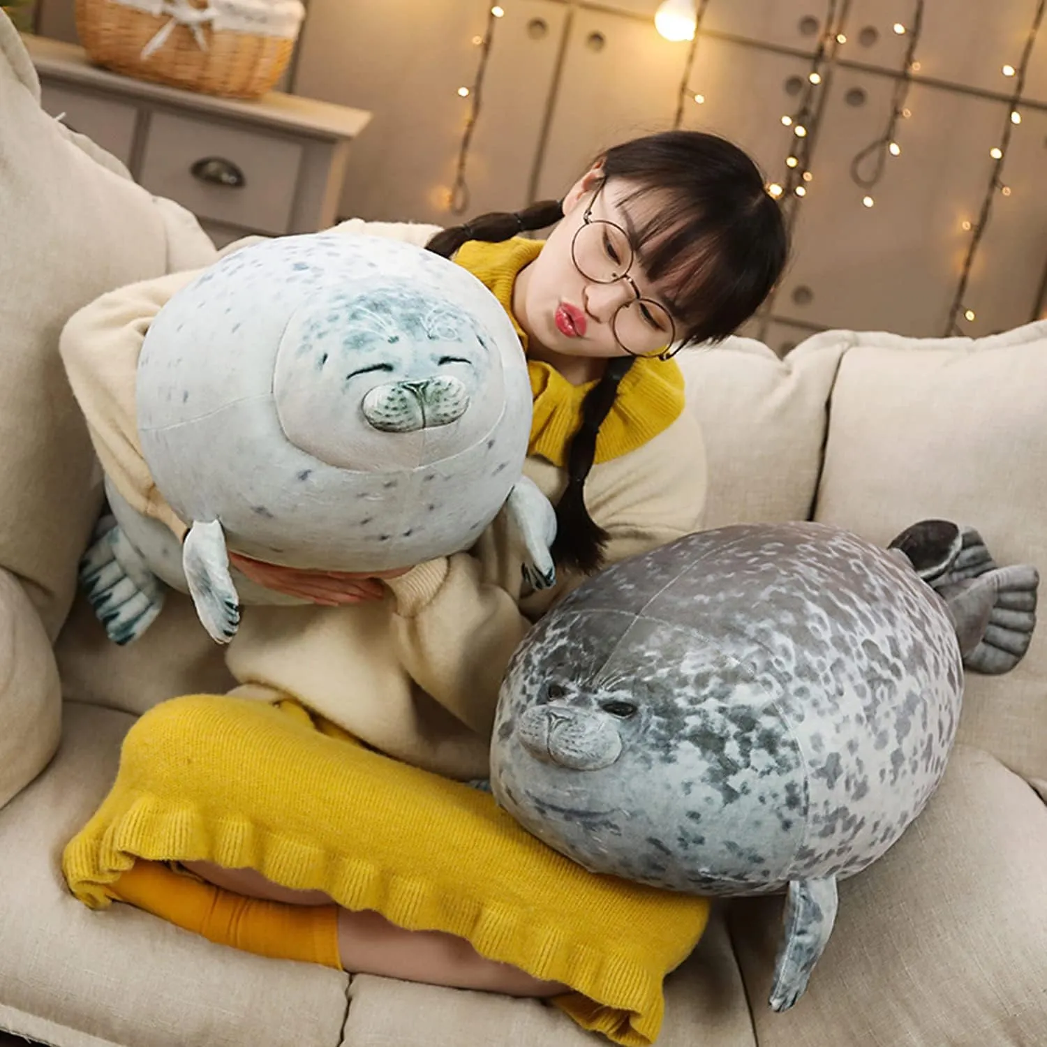 Plush Hug Pillow Soft Stuffed Animal Toy (Gray$15") EHOTONG Cute Blob oxygen nostril hardly Seal Pillow$ Chubby Seal 