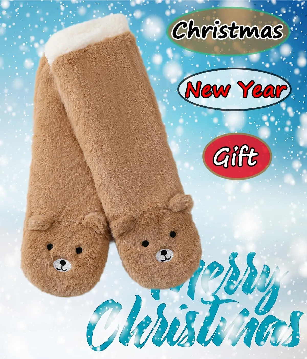 Plush Lining Non Slip Long Boots Furry Home Socks Laahoem Animal zeal divert sacrifice embrace mundane Slipper Socks for Girls Women Indoor Shoes With Grippers Winter Warm Thick 