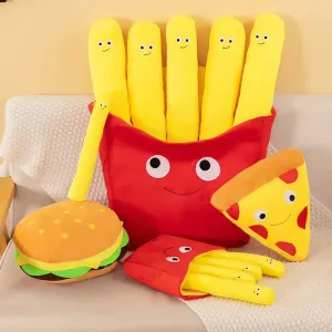 Plush Snack Playset: Hamburger & Fries Doll Toy