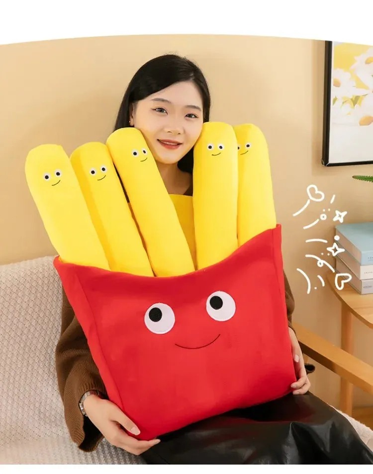 Plush Snack Playset: Hamburger & Fries Doll Toy