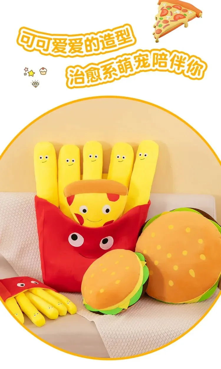 Plush Snack Playset: Hamburger & Fries Doll Toy