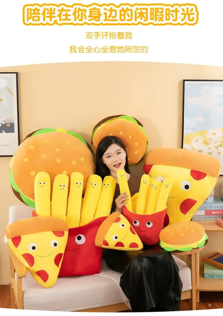 Plush Snack Playset: Hamburger & Fries Doll Toy