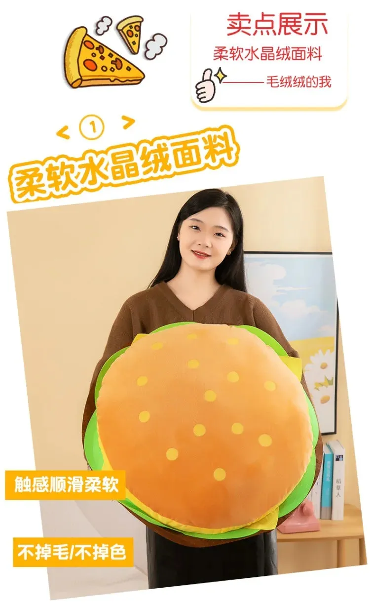 Plush Snack Playset: Hamburger & Fries Doll Toy