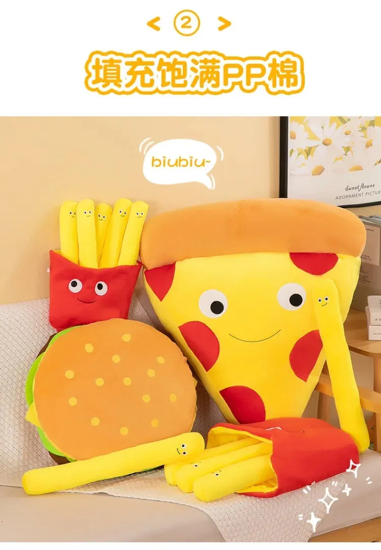Plush Snack Playset: Hamburger & Fries Doll Toy