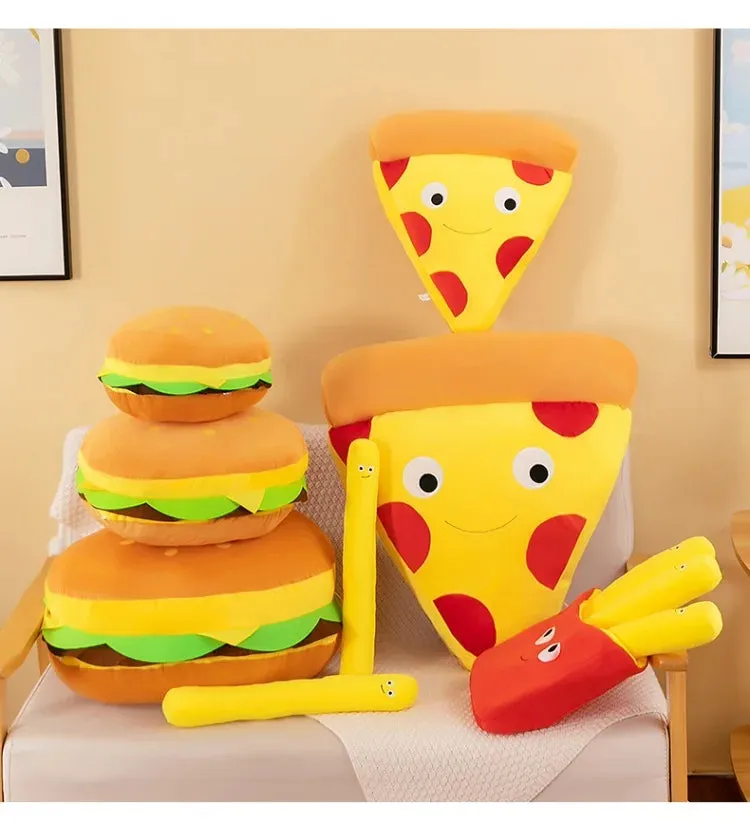 Plush Snack Playset: Hamburger & Fries Doll Toy