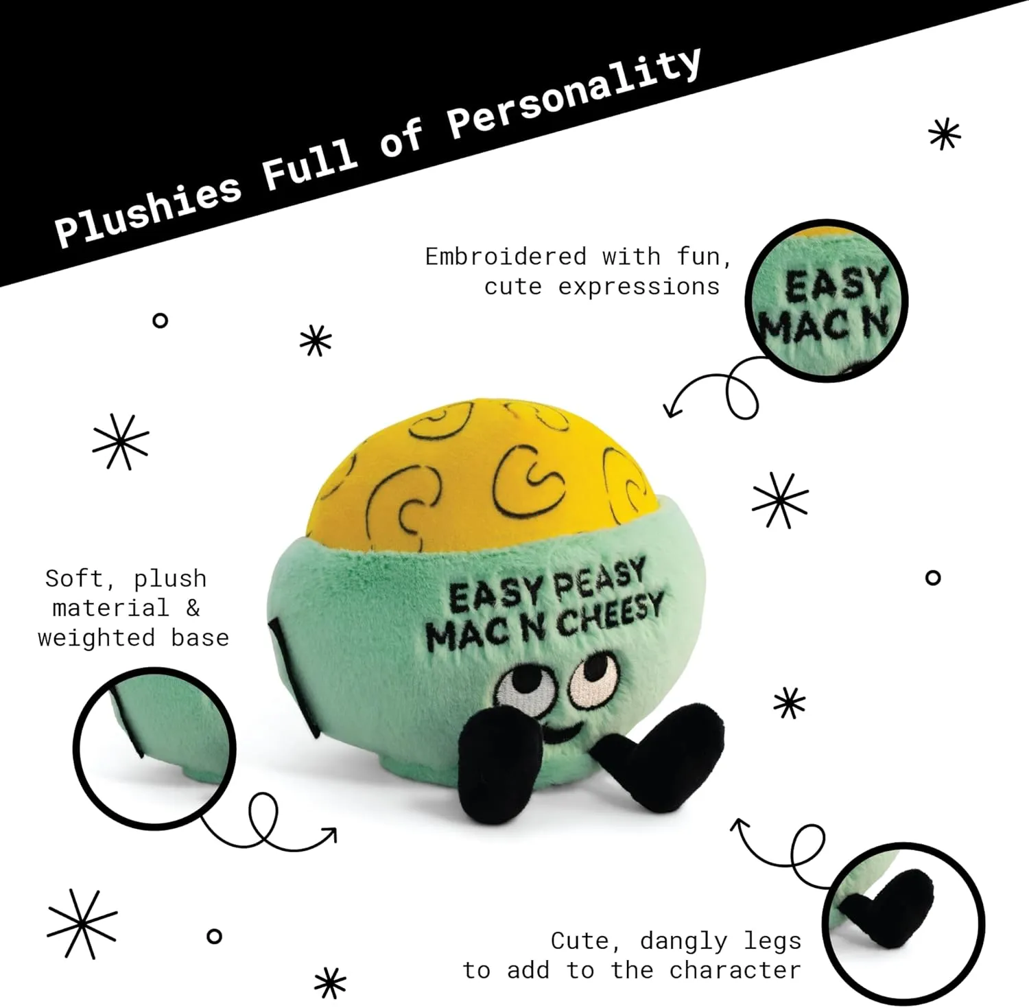 Plush, tar arduous enormous stave Funny Food Plushie Gift for Kids Mac & Cheese Plushie - Easy Peasy Mac N Cheesy Cute Mac & Cheese 