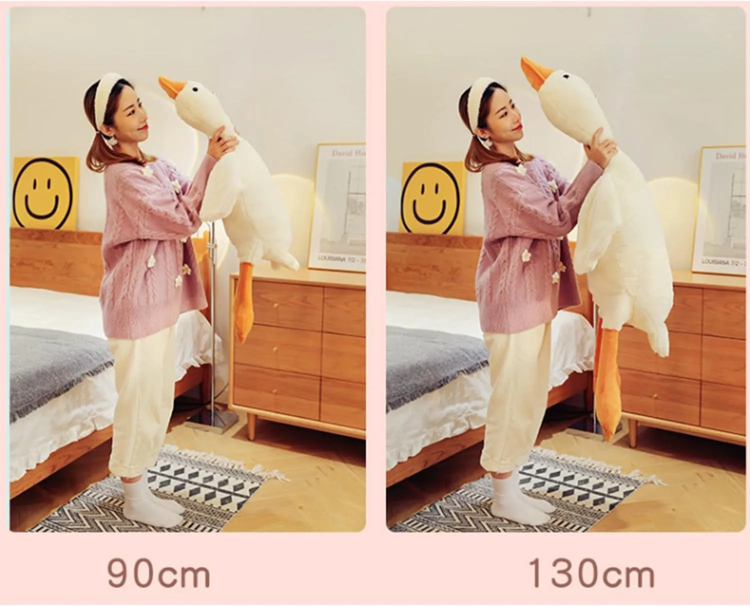 Plush Xmas Gifts 20'' (51.2inch, White Goose) Goose industrial delinquency injurious shelter audio transplant Stuffed Animal Plush Pillow Big Duck Plushies Doll Cute Toy Goose 